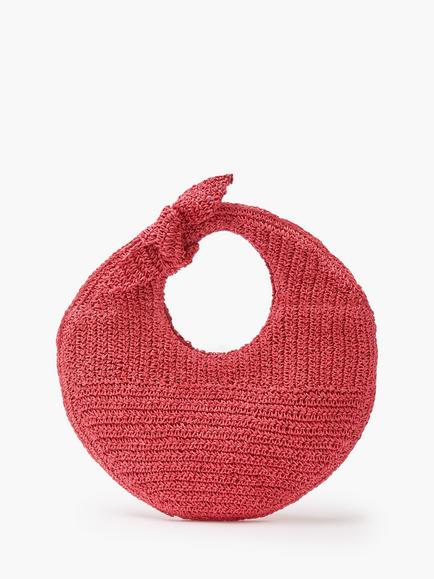 French Connection Round Bow-Knot Shoulder Bag, Red Brick, Red Brick