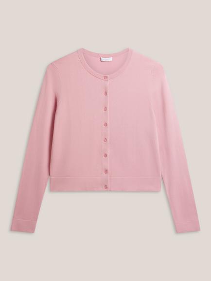 Hobbs Michelle Cotton Blend Cardigan, Pink, Pink