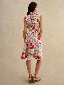 Hobbs Beki Floral Print Sleeveless Dress, Red - view 2, Red