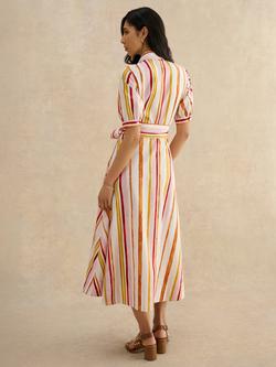 Hobbs Cressida Striped Shirt Dress, White - view 2, White