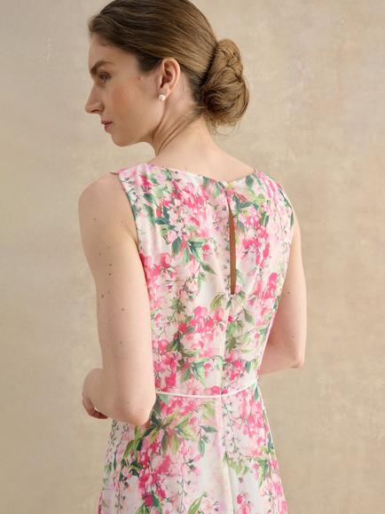 Hobbs Carly Floral Sleeveless Midi Dress, White - view 2, White