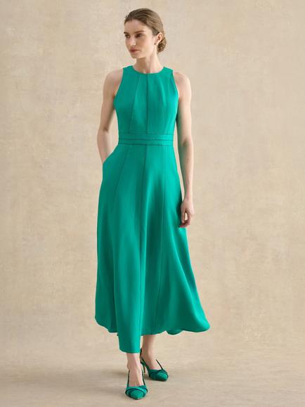 Hobbs Harewood Linen Blend Maxi Dress, Green, Green