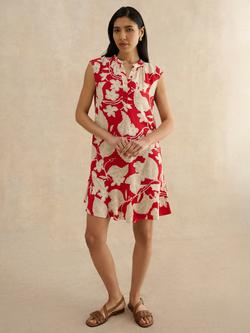 Hobbs Kesta Floral Mini Dress, Red, Red