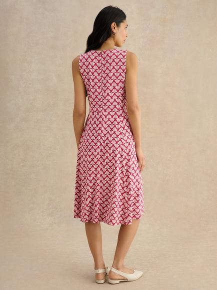 Hobbs Lisa Sleeveless Jersey Dress, Pink - view 2, Pink