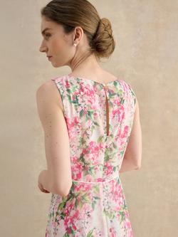 Hobbs Petite Carly Floral Midi Dress, White - view 2, White