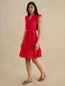 Hobbs Romy Tiered Jersey Dress, Red, Red