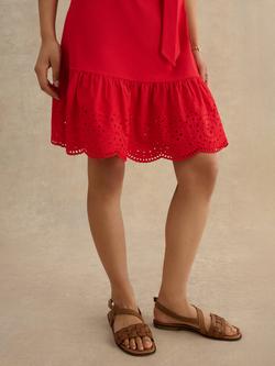 Hobbs Romy Tiered Jersey Dress, Red - view 2, Red
