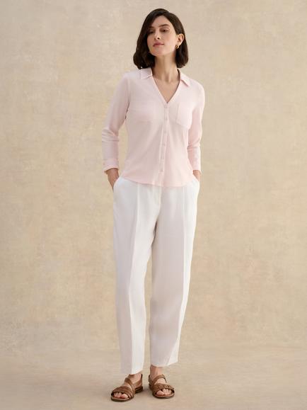 Hobbs Zariah Cotton Slub Shirt, Pink, Pink