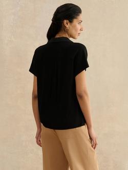 Hobbs Miley V-Neck Collared Shirt, Black - view 2, Black