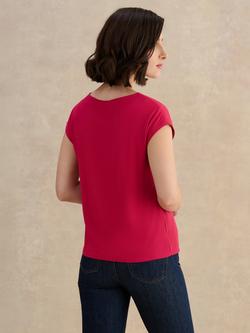 Hobbs Nita Satin Front Top, Cherry Pink - view 2, Cherry Pink