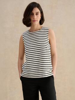 Hobbs Roxie Stripe Vest Top, Ivory/Black, Ivory/Black