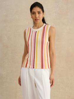 Hobbs Zadie Stripe Knit Top, Ivory/Multi, Ivory/Multi