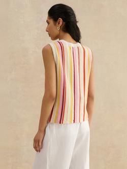 Hobbs Zadie Stripe Knit Top, Ivory/Multi - view 2, Ivory/Multi