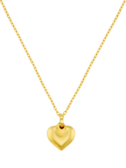 Orelia Waterproof LUXE Domed Heart Necklace, Pale Gold
