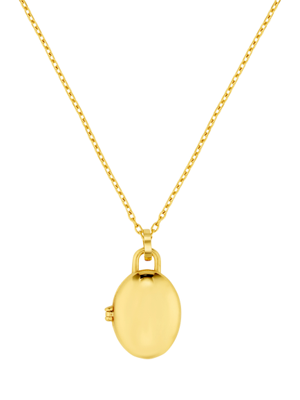Orelia Luxe Waterproof Oval Locket Necklace, Pale Gold