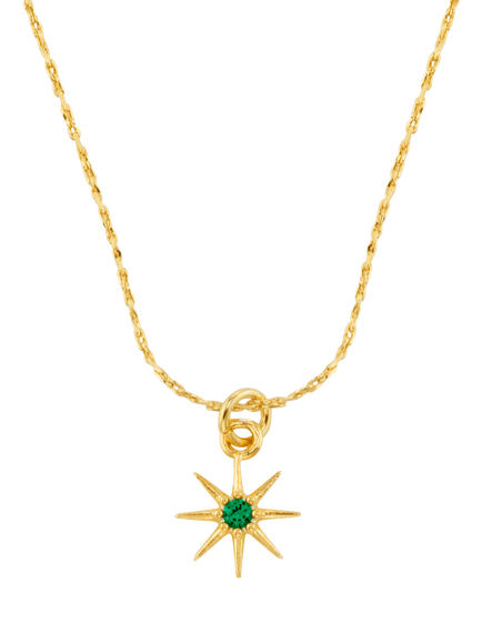 Orelia Birthstone Pendant Necklace, May/Emerald
