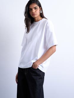 Topshop Premium Cotton Crew Neck T-Shirt, White, White