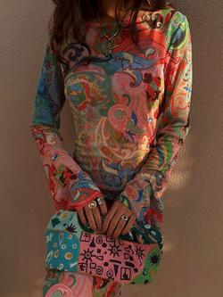 Never Fully Dressed Aria Mari Mesh Dress, Multi - view 2, Multi