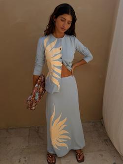 Never Fully Dressed Dorris Sol Maxi Skirt, Ice Blue, Ice Blue