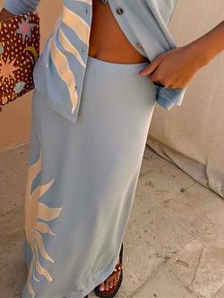 Never Fully Dressed Dorris Sol Maxi Skirt, Ice Blue - view 2, Ice Blue