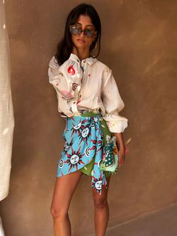 Never Fully Dressed Morocco Wrap Mini Skirt, Multi, Multi