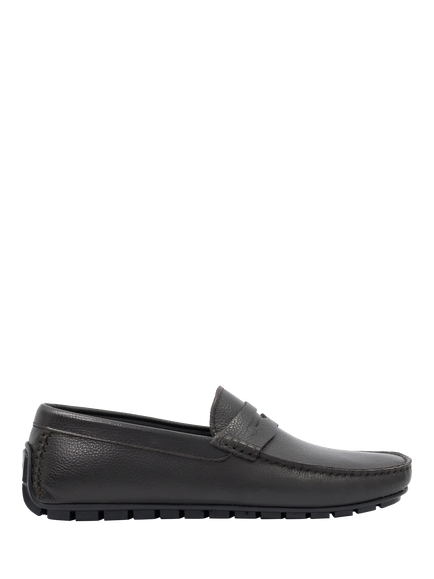 Dune London Brackley Leather Moccasins, Dark Brown, Dark Brown