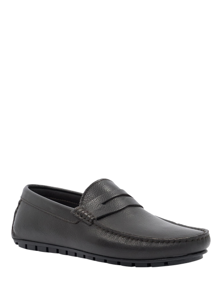 Dune London Brackley Leather Moccasins, Dark Brown - view 2, Dark Brown