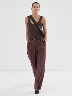 Mango Tailored Sleeveless Jumpsuit, Taupe, Taupe