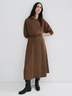 Mango Midi Dress, Brown, Brown