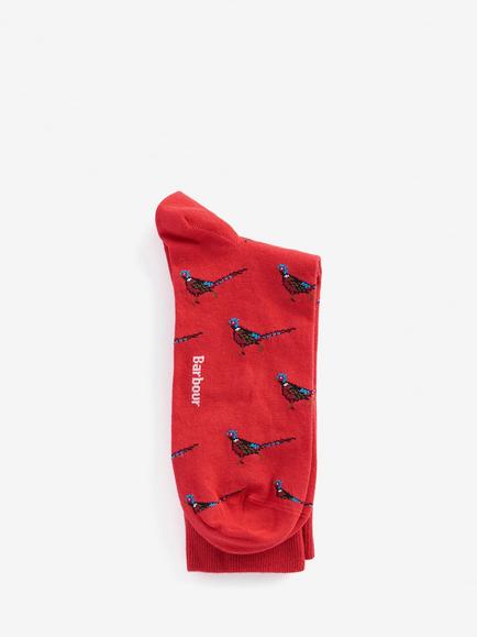 Barbour Mavin Cotton Rich Socks, Red/Pheasant - view 2, Red/Pheasant