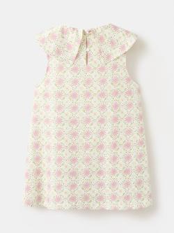 Mango Kids' Sleeveless Printed Tie Neck Shift Dress, Off White - view 2, Off White