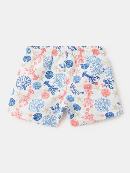 Mango Kids' Drawstring Waist Printed Swim Shorts, Off White - view 2, Off White