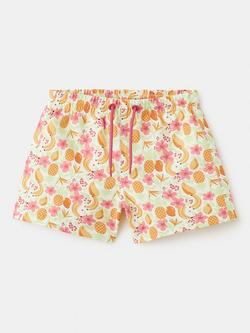 Mango Kids' Drawstring Waist Printed Swim Shorts, Pastel Green - view 2, Pastel Green