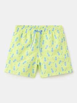Mango Kids' Drawstring Waist Printed Swim Shorts, Apple, Apple