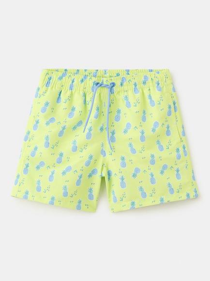 Mango Kids' Drawstring Waist Printed Swim Shorts, Apple, Apple