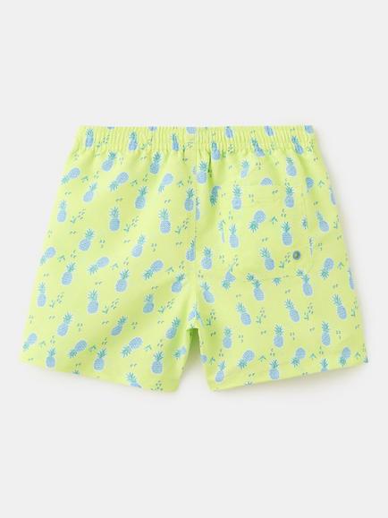 Mango Kids' Drawstring Waist Printed Swim Shorts, Apple - view 2, Apple