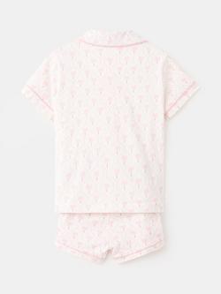 Mango Kids' Short Sleeve Shirt & Shorts Pyjama Set, Pink - view 2, Pink