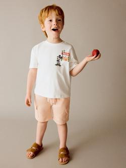 Mango Kids' Drawstring Waist Cargo Shorts, Peach, Peach