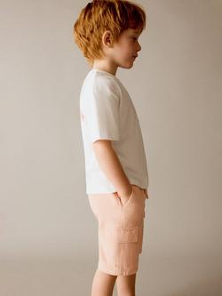 Mango Kids' Drawstring Waist Cargo Shorts, Peach - view 2, Peach