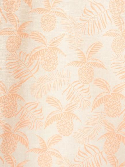 Mango Kids' Short Sleeve Pineapple Print Shirt, Pastel Orange - view 2, Pastel Orange