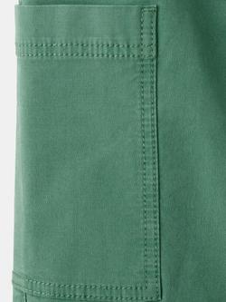 Mango Kids' Drawstring Waist Cargo Shorts, Green - view 2, Green