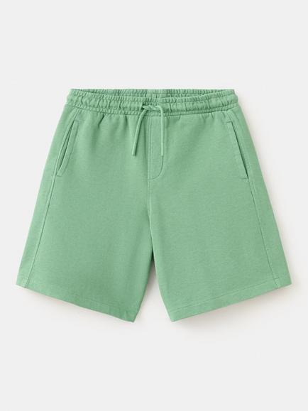Mango Kids' Drawstring Waist Jogger Shorts, Green