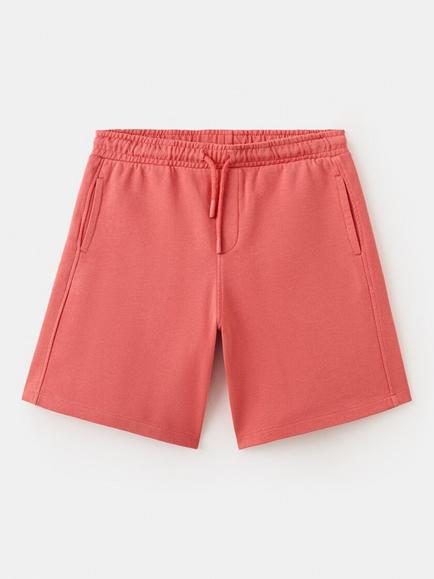 Mango Kids' Drawstring Waist Jogger Shorts, Coral