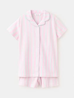 Mango Kids' Short Sleeve Shirt & Shorts Pyjama Set, Mauve, Mauve