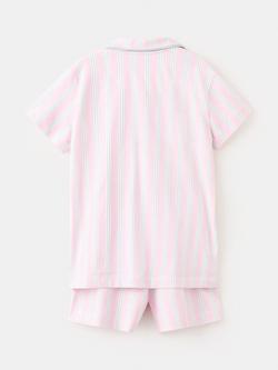 Mango Kids' Short Sleeve Shirt & Shorts Pyjama Set, Mauve - view 2, Mauve