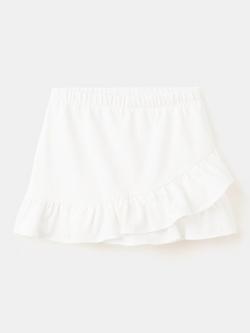 Mango Kids' Elasticated Waist Ruffle Hem Skort, Off White, Off White