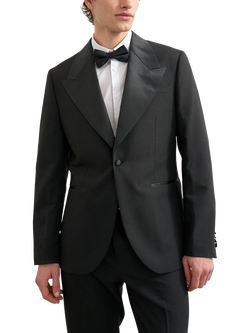 Topman Slim Fit Single Breasted Tuxedo Jacket, Black, Black