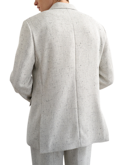 Topman Relaxed Fit Boucle Double Breasted Blazer, Cream - view 2, Cream