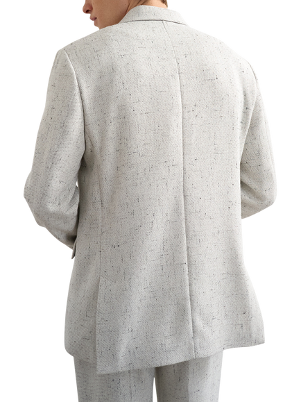 Topman Relaxed Fit Boucle Double Breasted Blazer, Cream - view 2, Cream