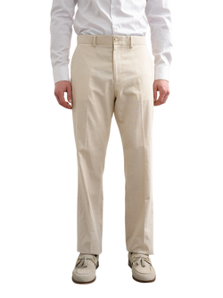 Topman Linen Cotton Blend Suit Trousers, Sand - view 2, Sand